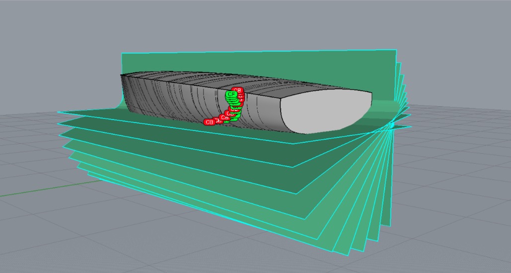 3D hull model used for the sailing yacht stability analysis